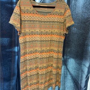 Tribal Print Short Sleeve t shirt dress